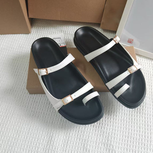 Women's New Fashion Casual Joker Muffin Bottom with Buckle Sandals and Slippers.