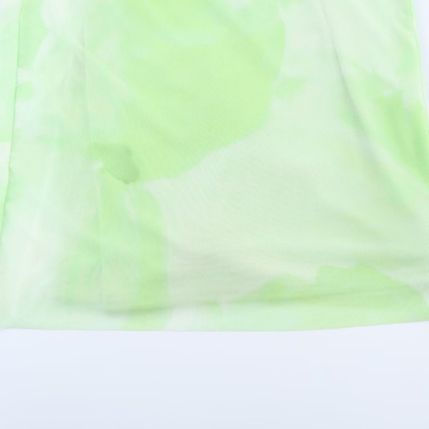 Women's' New Fashion scarf decoration Tight tulle Printed suspended Midi dress