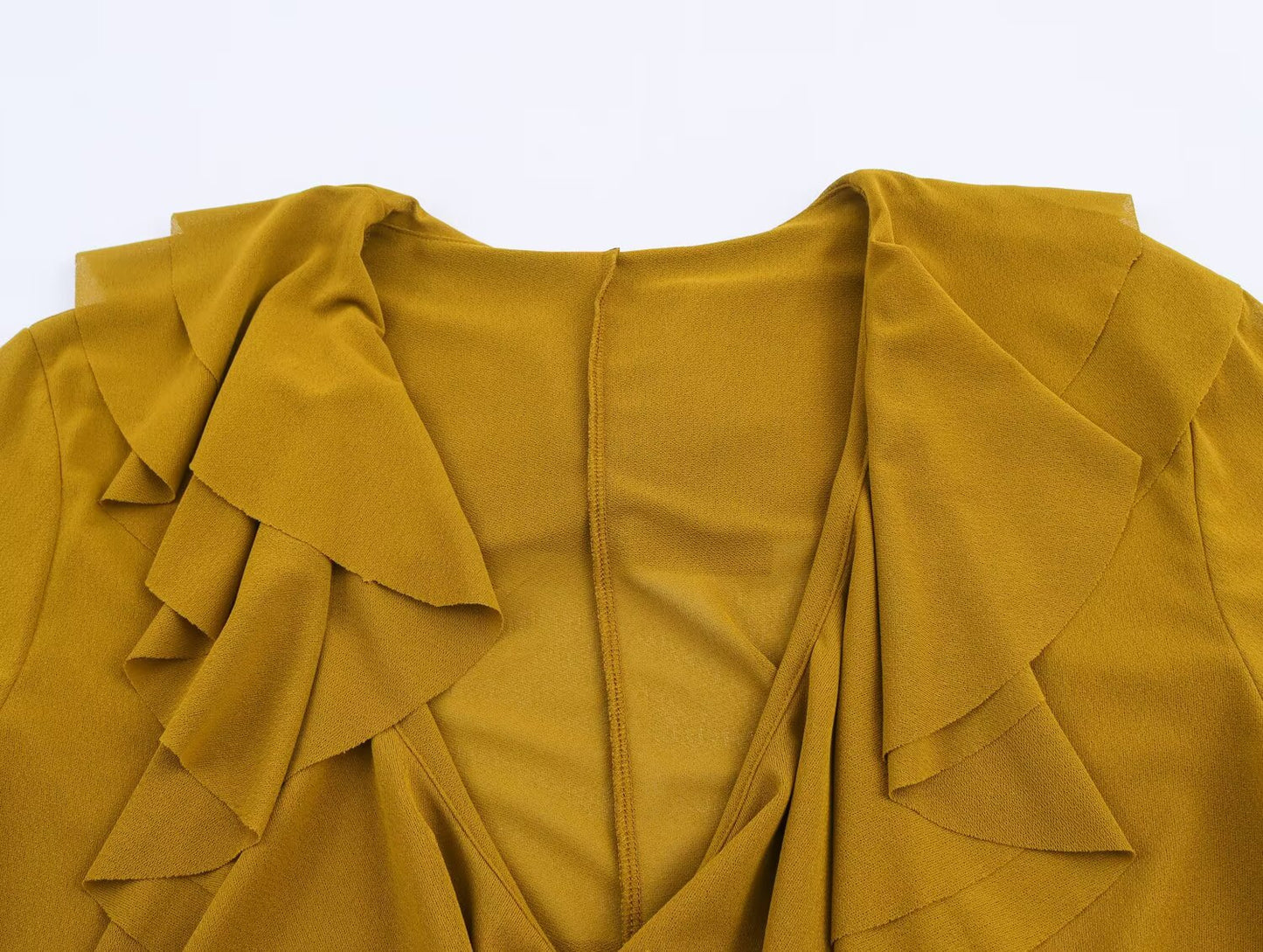 Women's new fashion layered decoration V-neck draped shirt