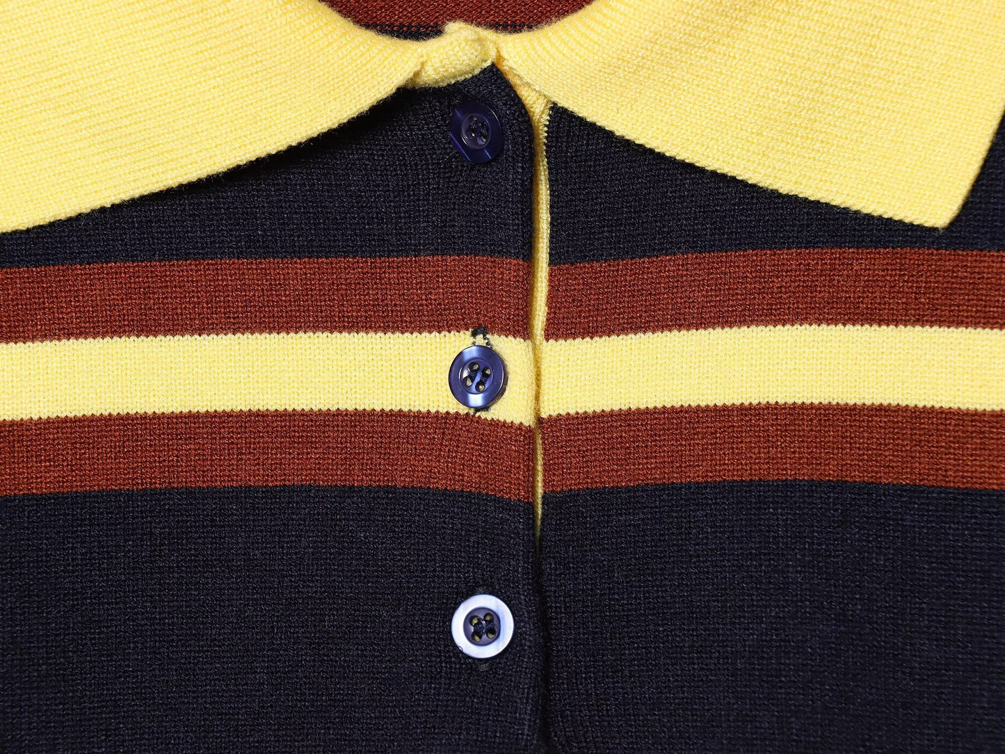 Women's new Lapel striped knitted sweater
