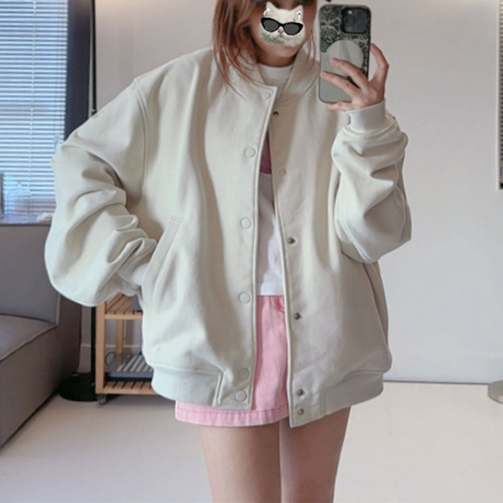 Men's and women's new casual Joker loose baseball uniform long sleeve jacket