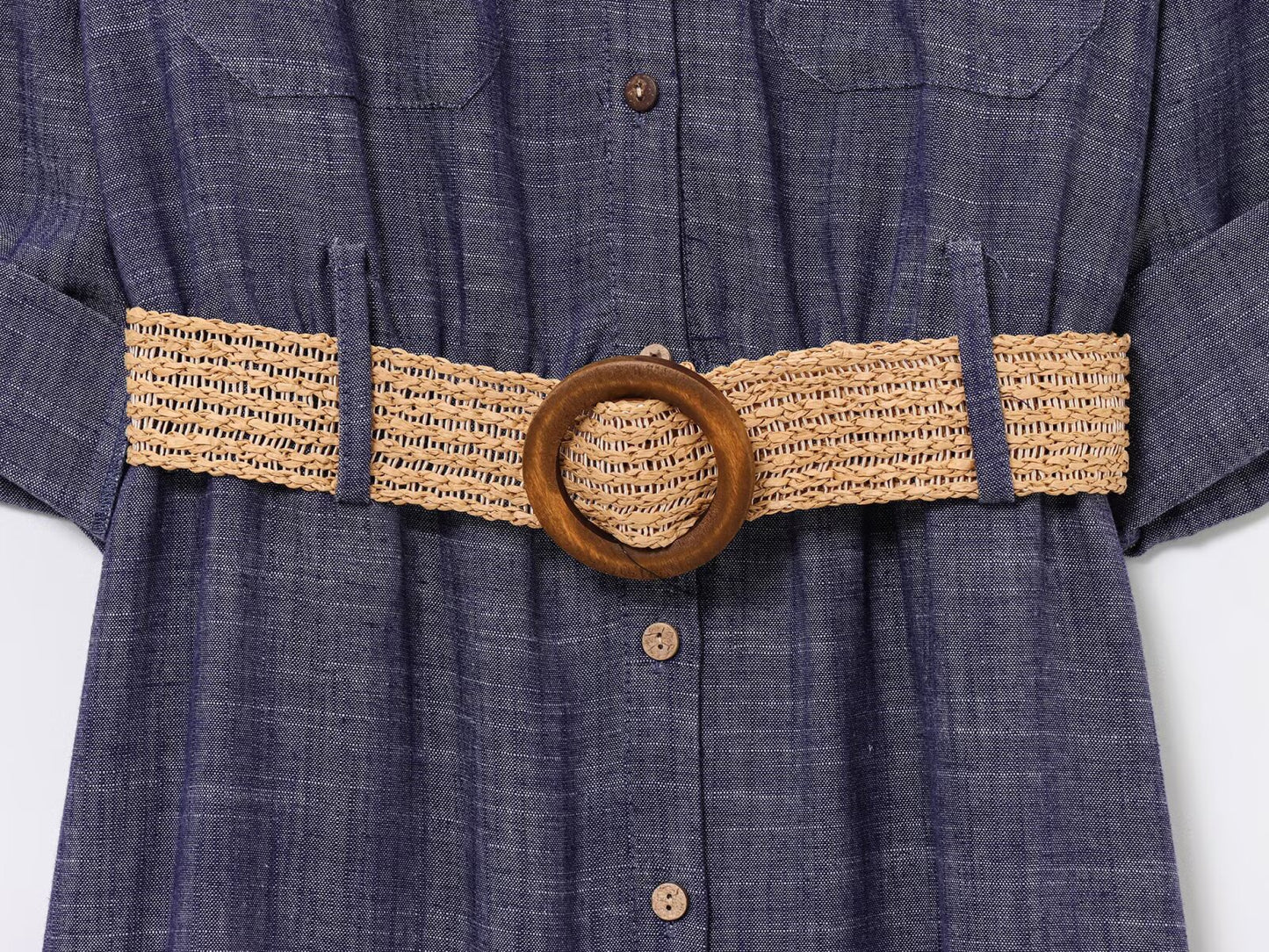 Women's new chic Fashion With belt single breasted shirt style MIDI dress retro short sleeved women's dress