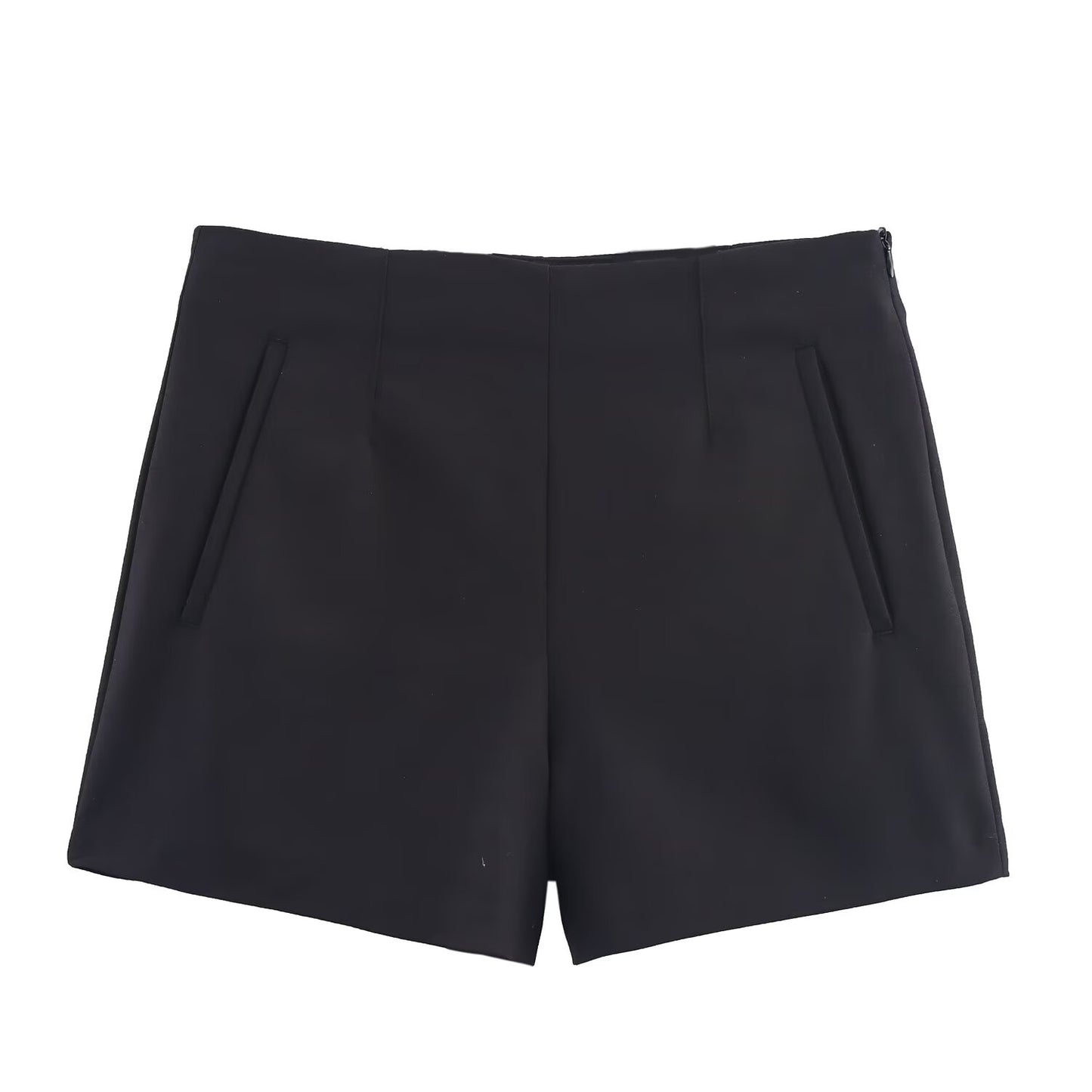 Women's chic Fashion side pocket high waist casual striped shorts