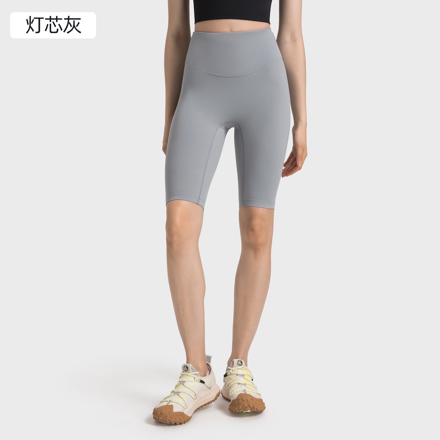 Women's new fashion, no embarrassing line, anti-curling, high waist, abdomen and hip lifting yoga pants, elastic sports pants.