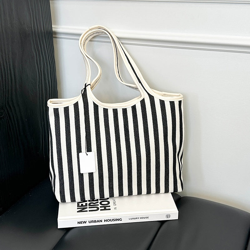 Women's New Fashion Joker Letter Striped Shoulder Bag Handbag Large-capacity Underarm Bag Female Bag