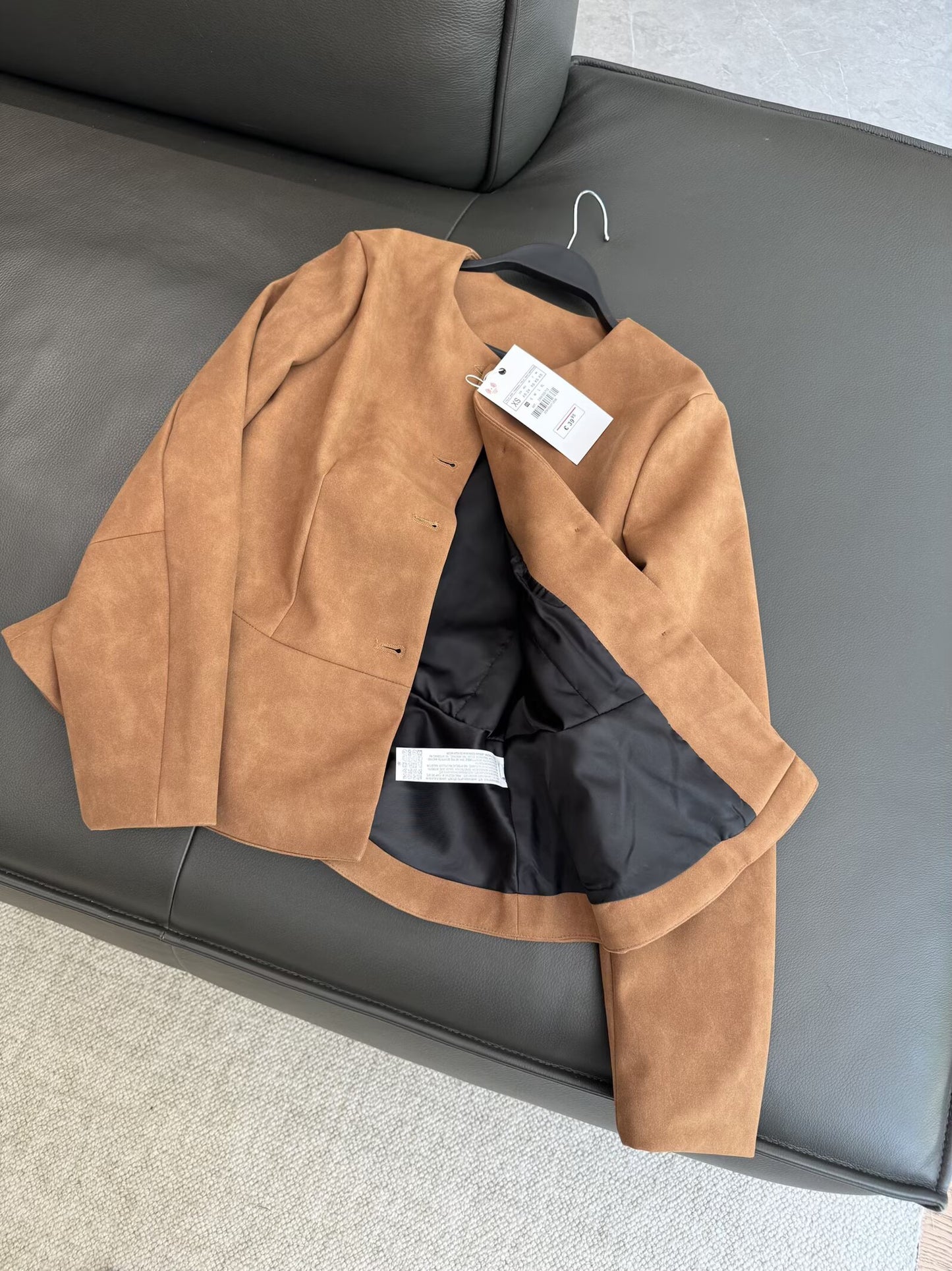 Women's 2025 fashion slim short leather jacket Coat