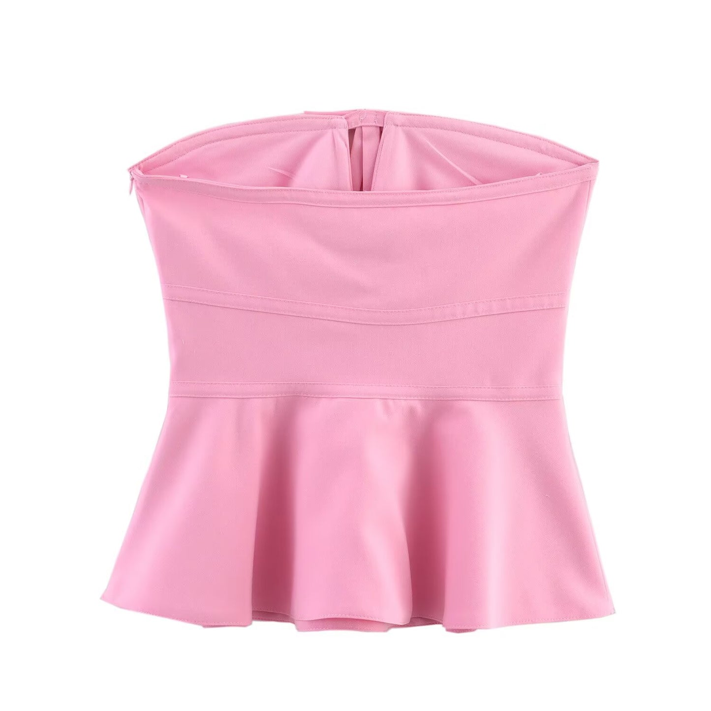 Women's new fashion bow decoration slim wide pleated hem strapless top retro sleeveless backless women's vest chic top