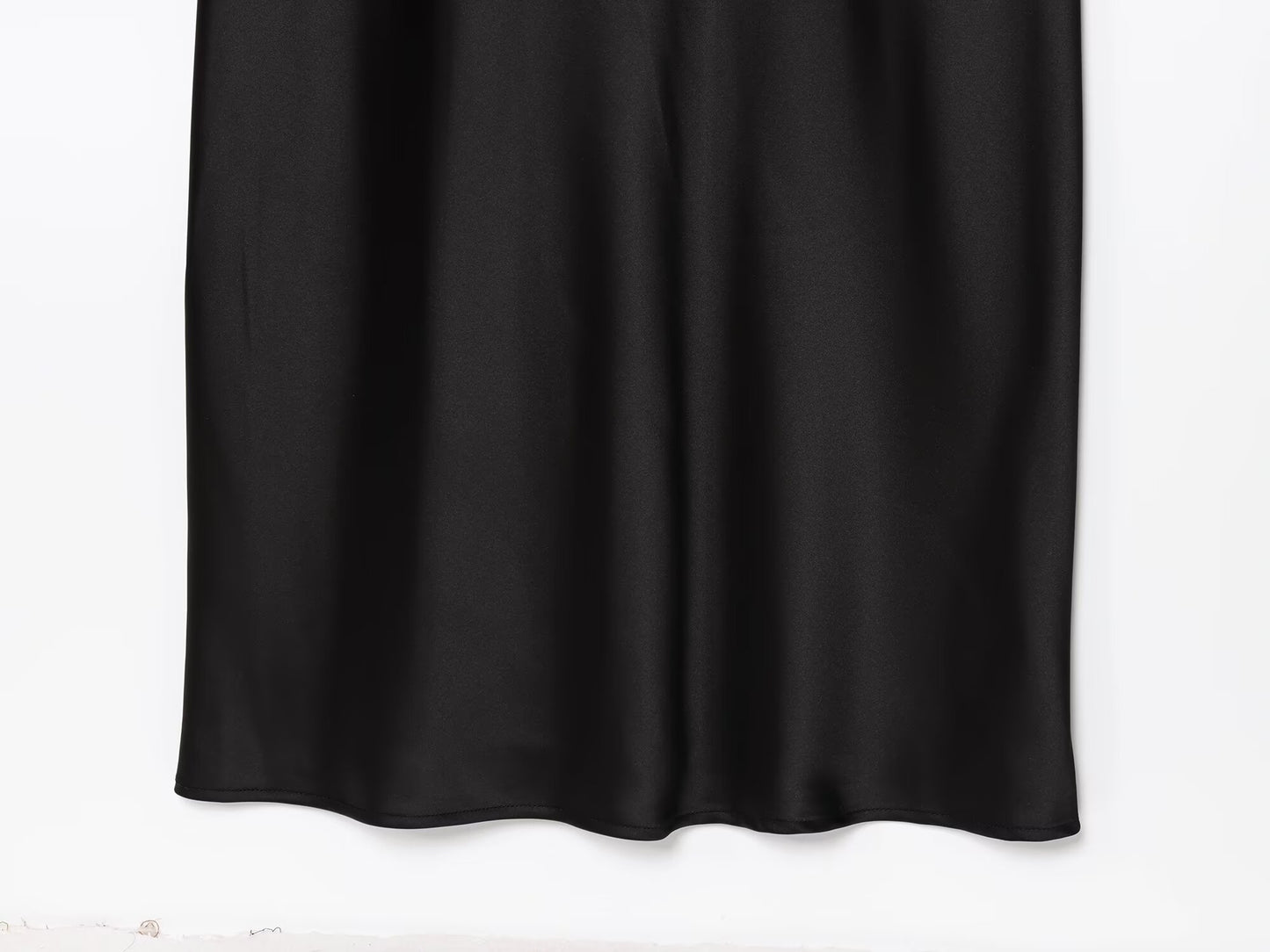 Women's New Fashion Solid Underwear Style Satin Texture suspender Midi Dress