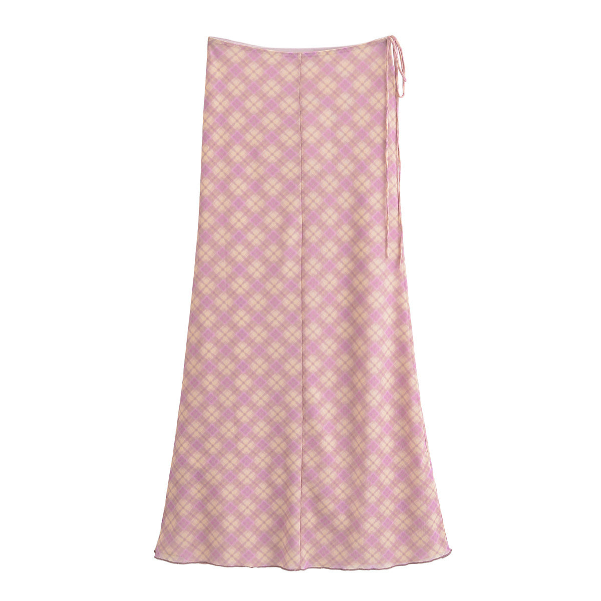 Women's new Fashion bow Lace up decoration V-neck mesh printed top+Skirts Women's suit