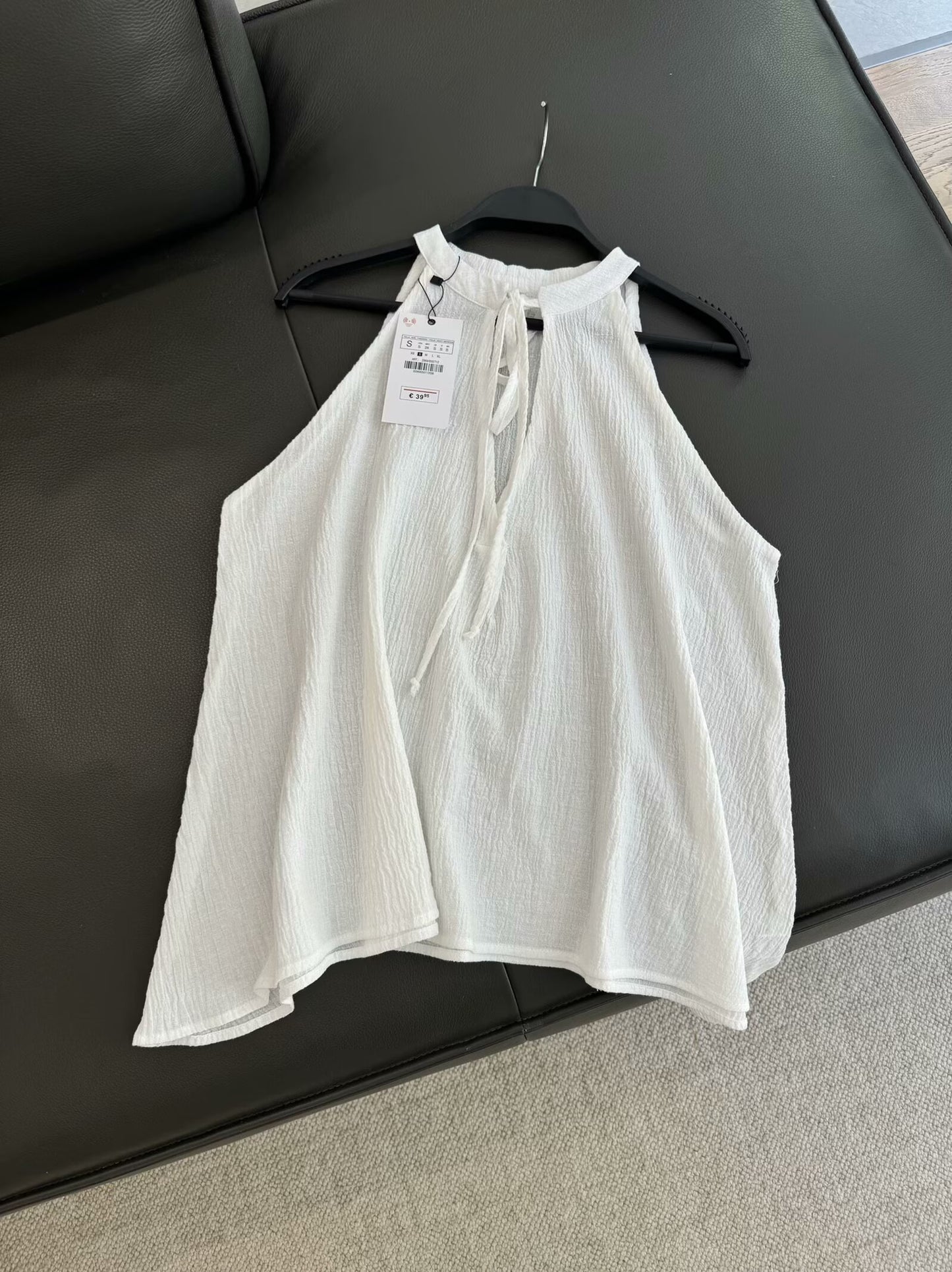 Women's 2025 new fashion linen blend suspender top retro sleeveless women's shirt chic top+Skirts Women's suit