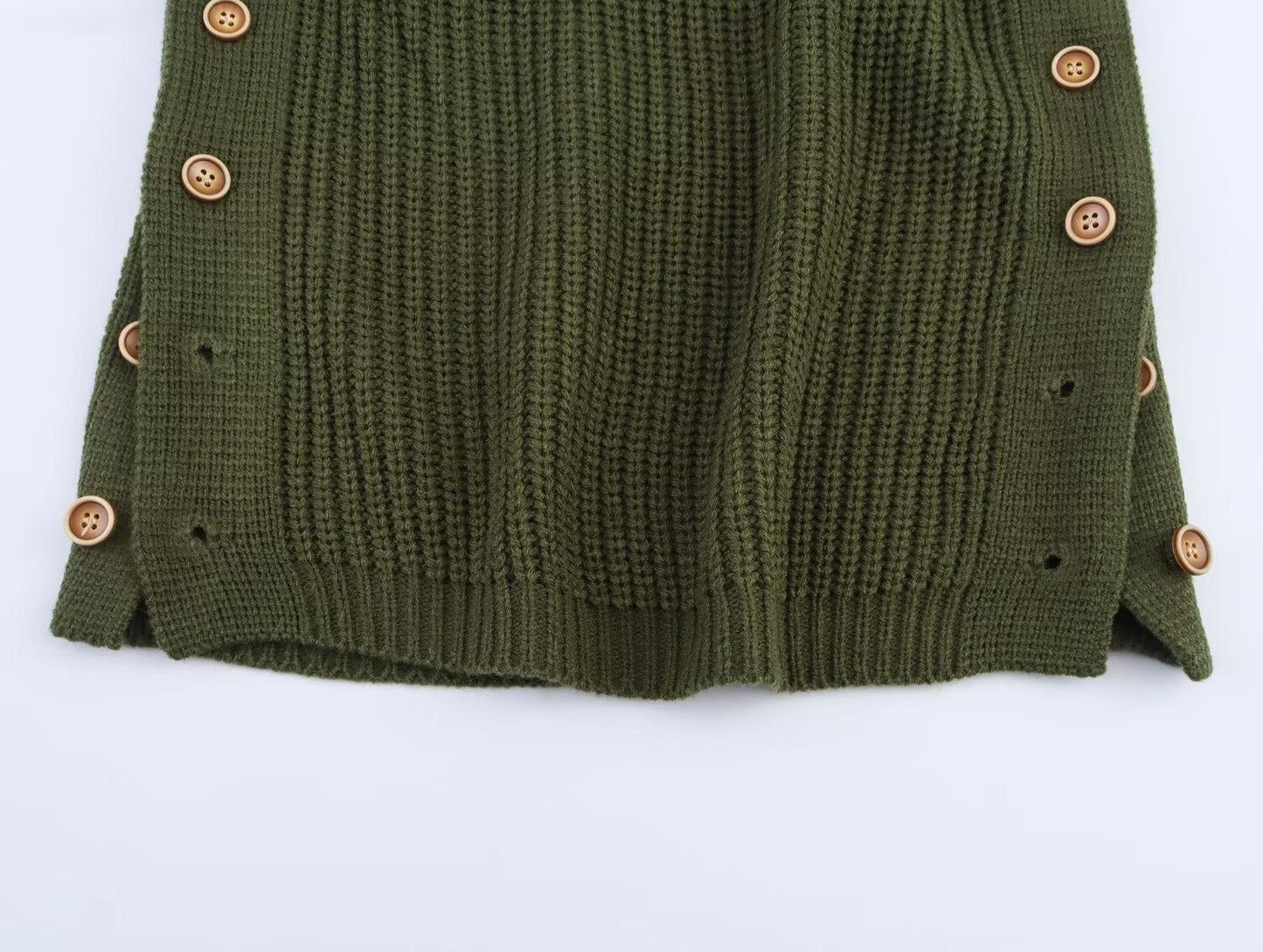 Women's new fashion button up decoration hanging neck collar strapless knit top