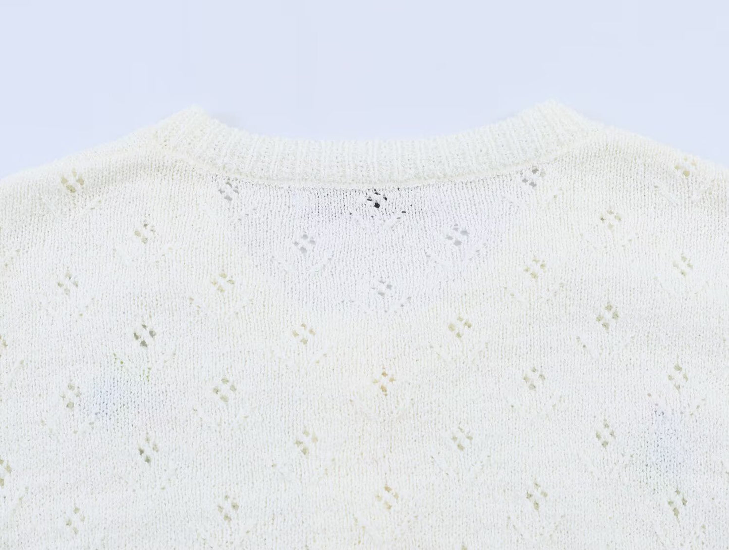 Women's floral embroidery hollowed out knitted cardigan