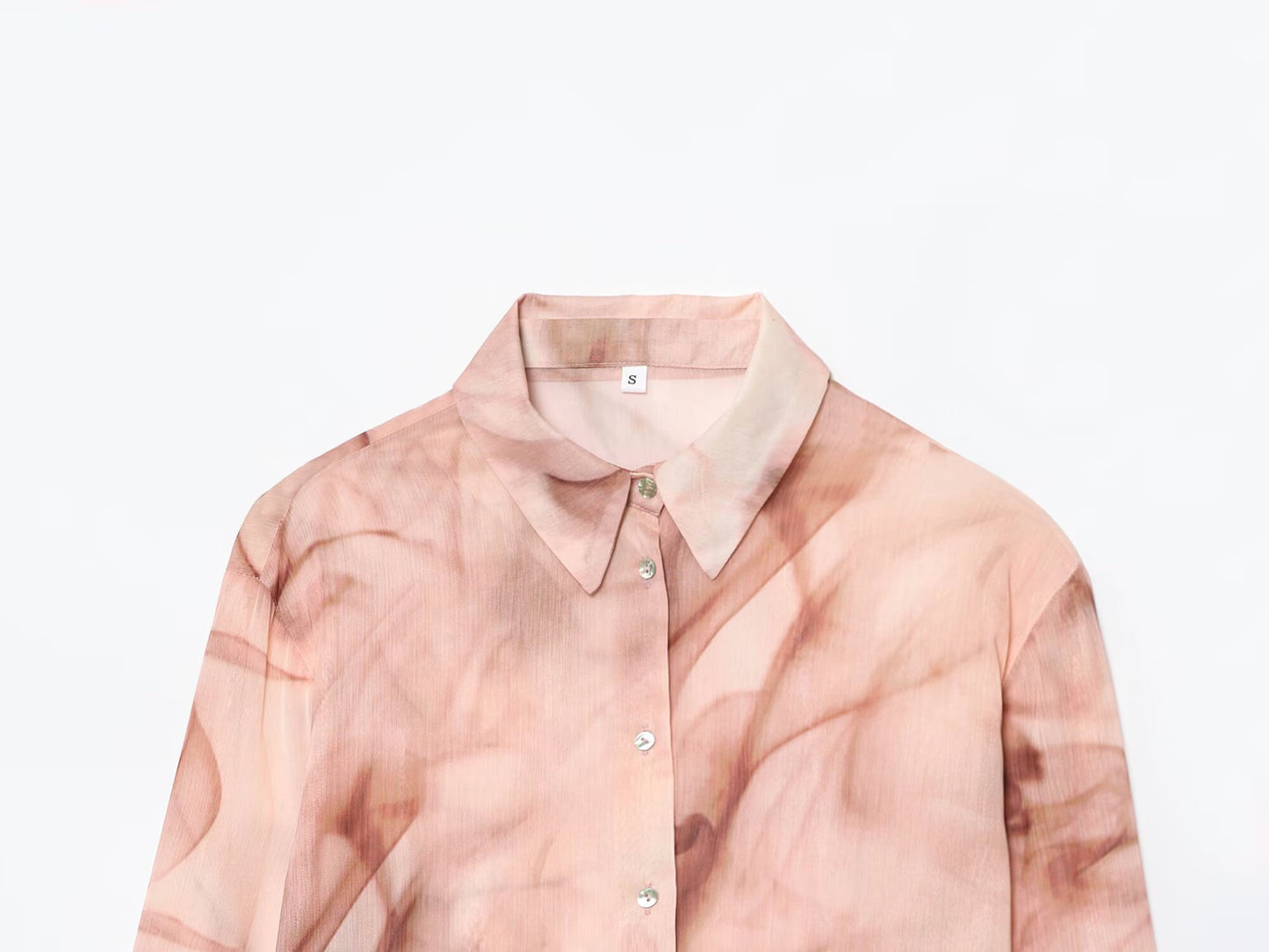 Women's 2025 new fashion tie dye printed button up shirt