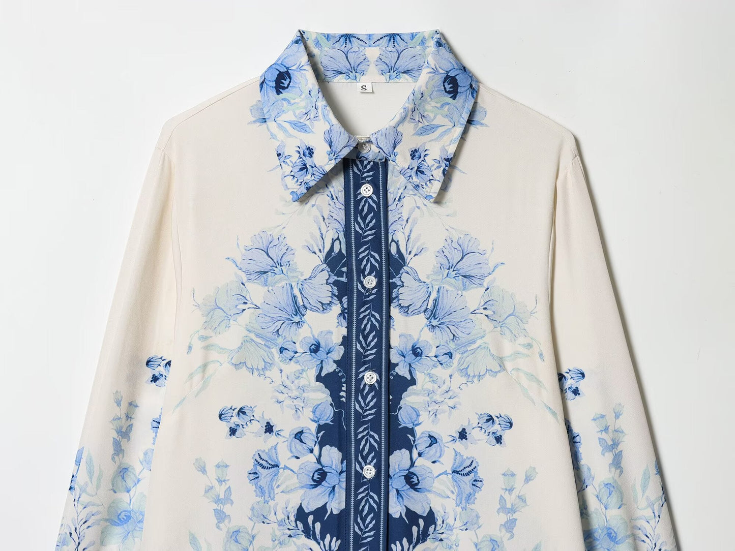 suit Women's 2 pieces loose printed Lapel shirt+Pants