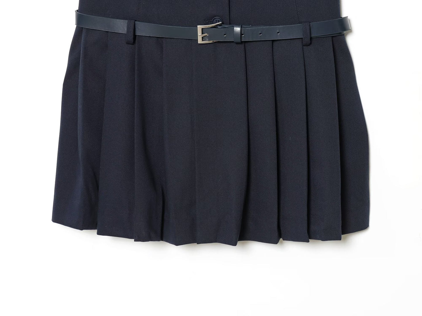 Women's with Belt low waist pleated Blazer dress