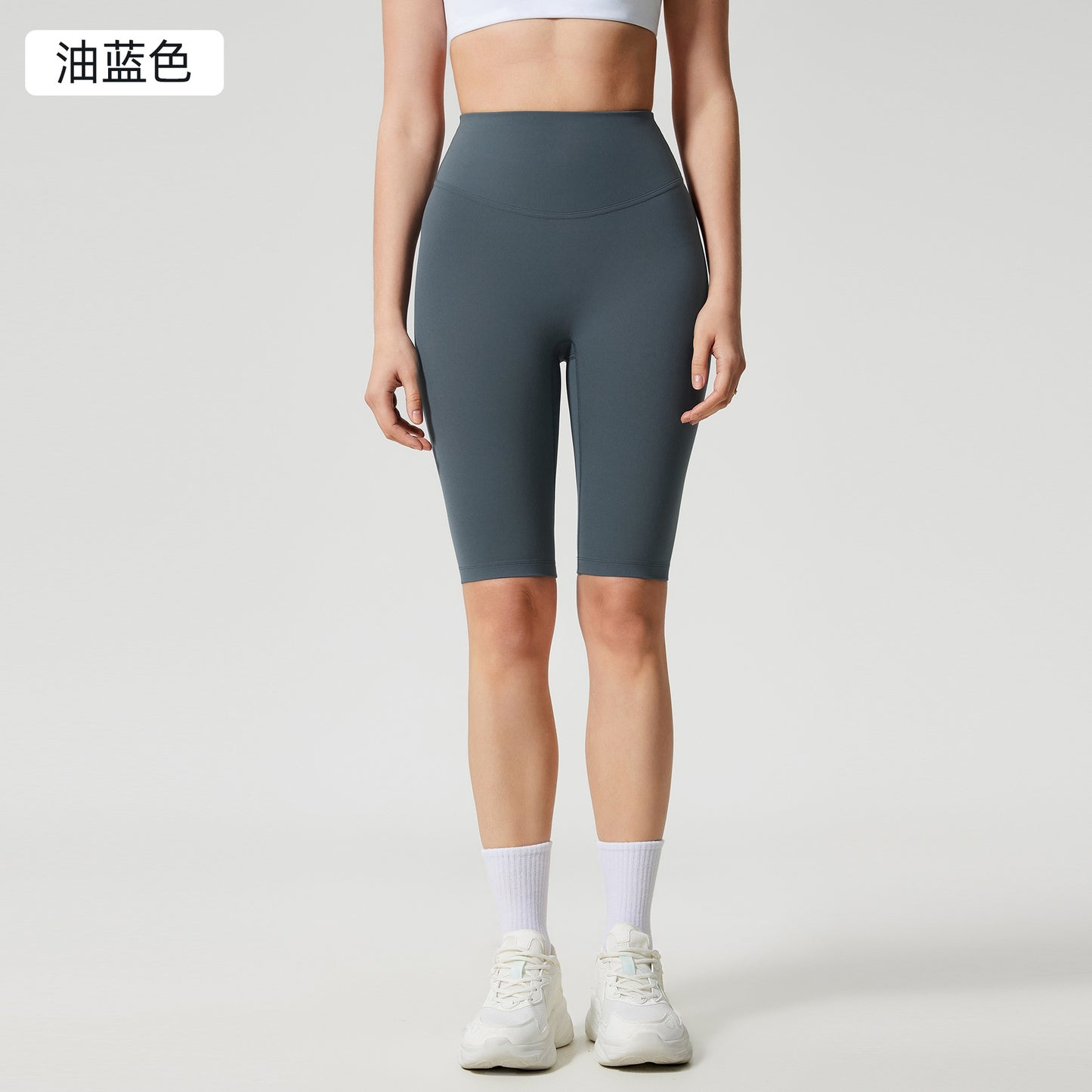 Women's new fashion, no embarrassing line, anti-curling, high waist, abdomen and hip lifting yoga pants, elastic sports pants.
