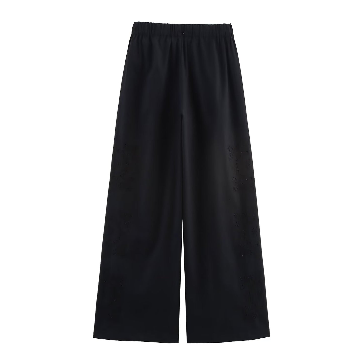 Ladies' new fashion bow shoulder strap design slim embroidered top+Pants Women's suit