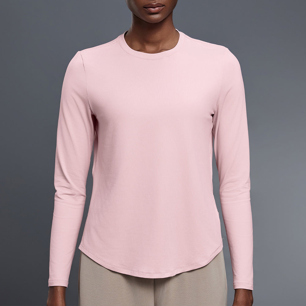 LU women's autumn new casual Joker Round Neck Yoga T-shirt loose slimming fitness top