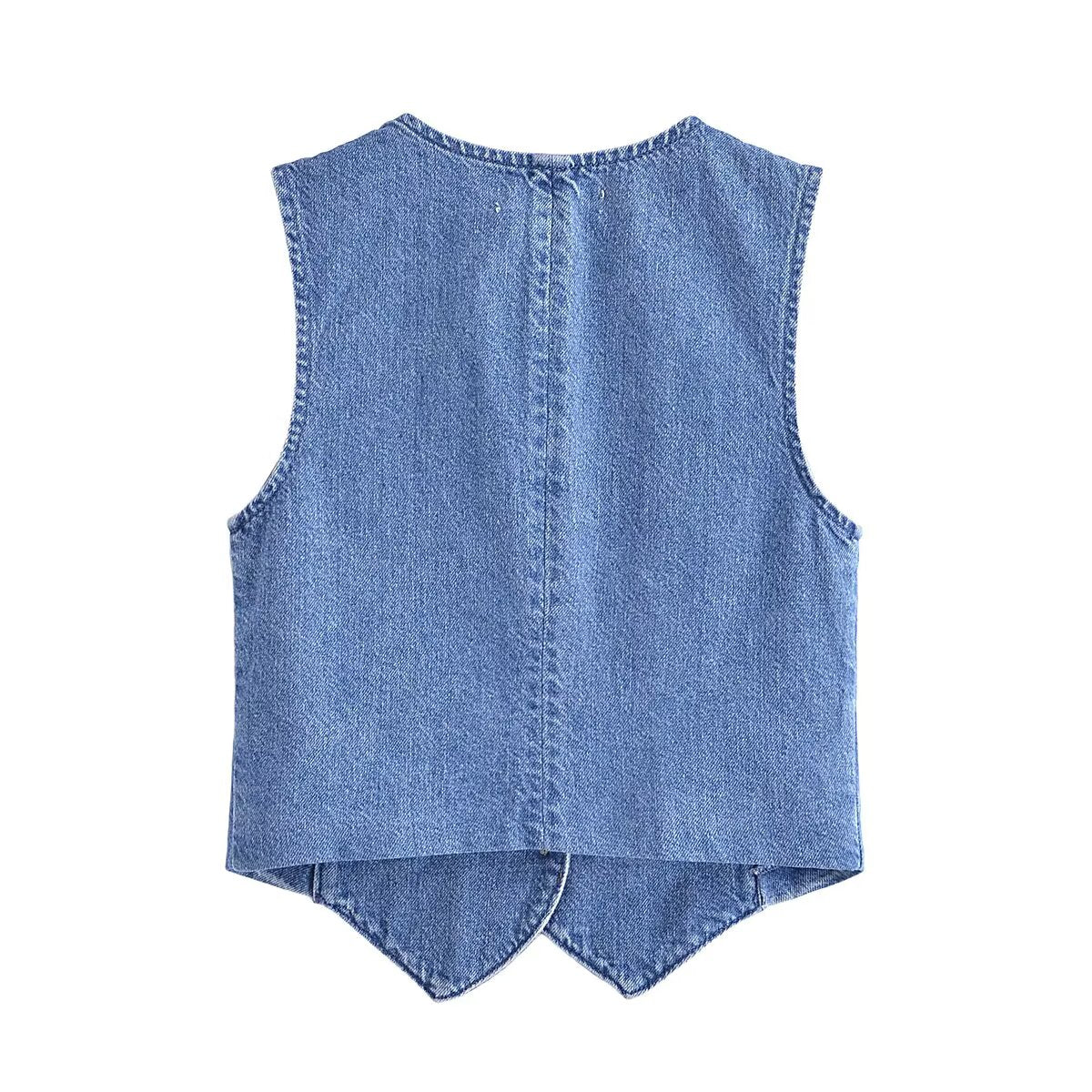 Women's new fashion short single breasted V-neck denim vest+Skirts suit