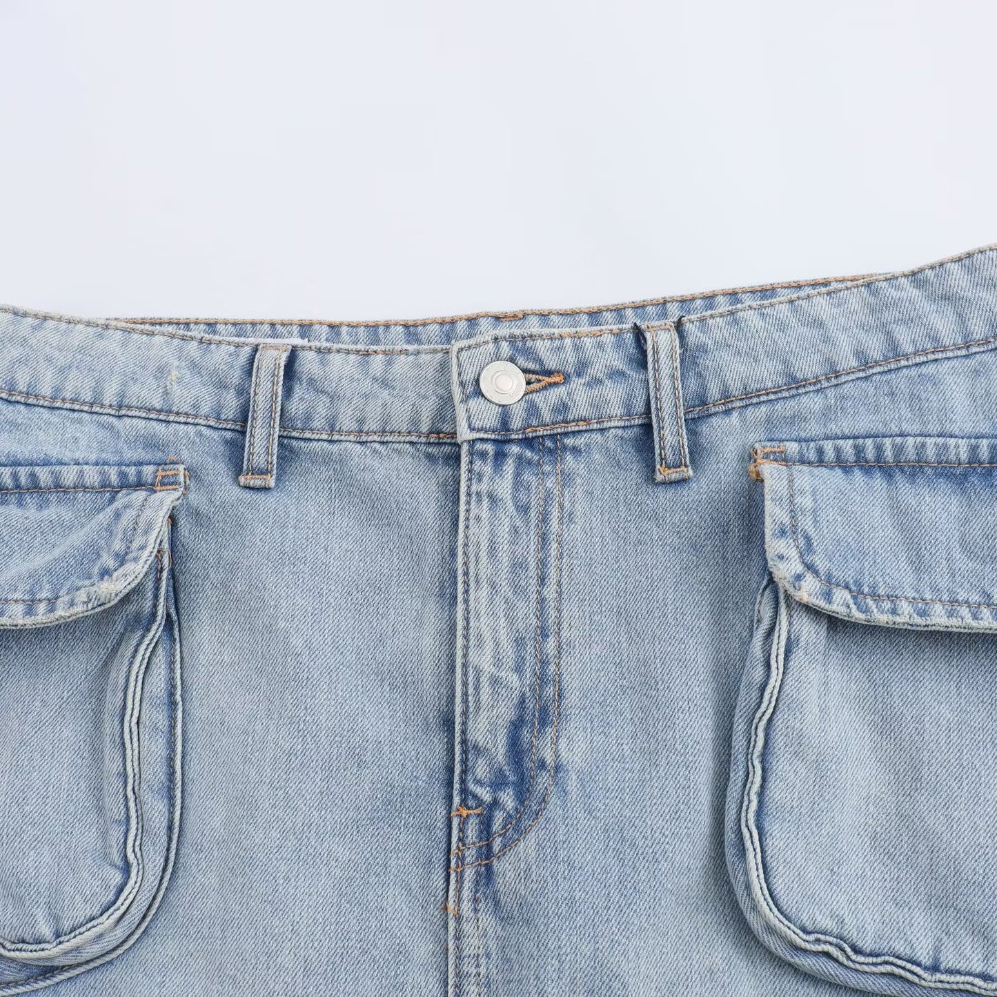 Women's new fashion pocket decoration casual versatile denim mini skirt