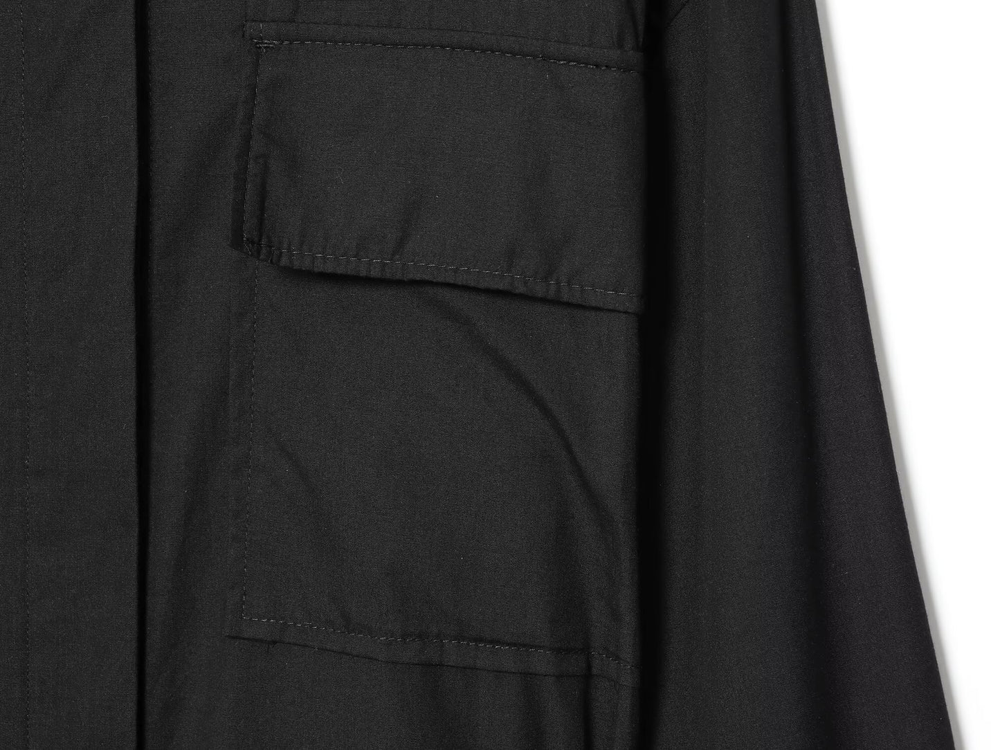 Women's 2025 New Fashion With Belt Black Poplin Button-up Shirt