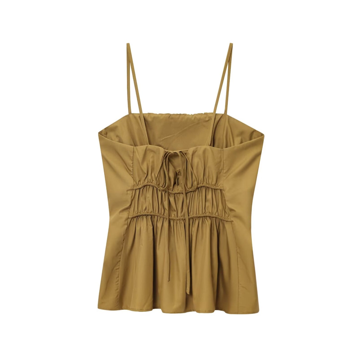 2025 women's New Fashion sleeveless pleated Thin suspender top