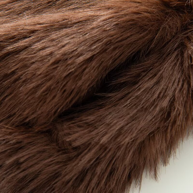 Women's artificial fur effect big Lapel Coat