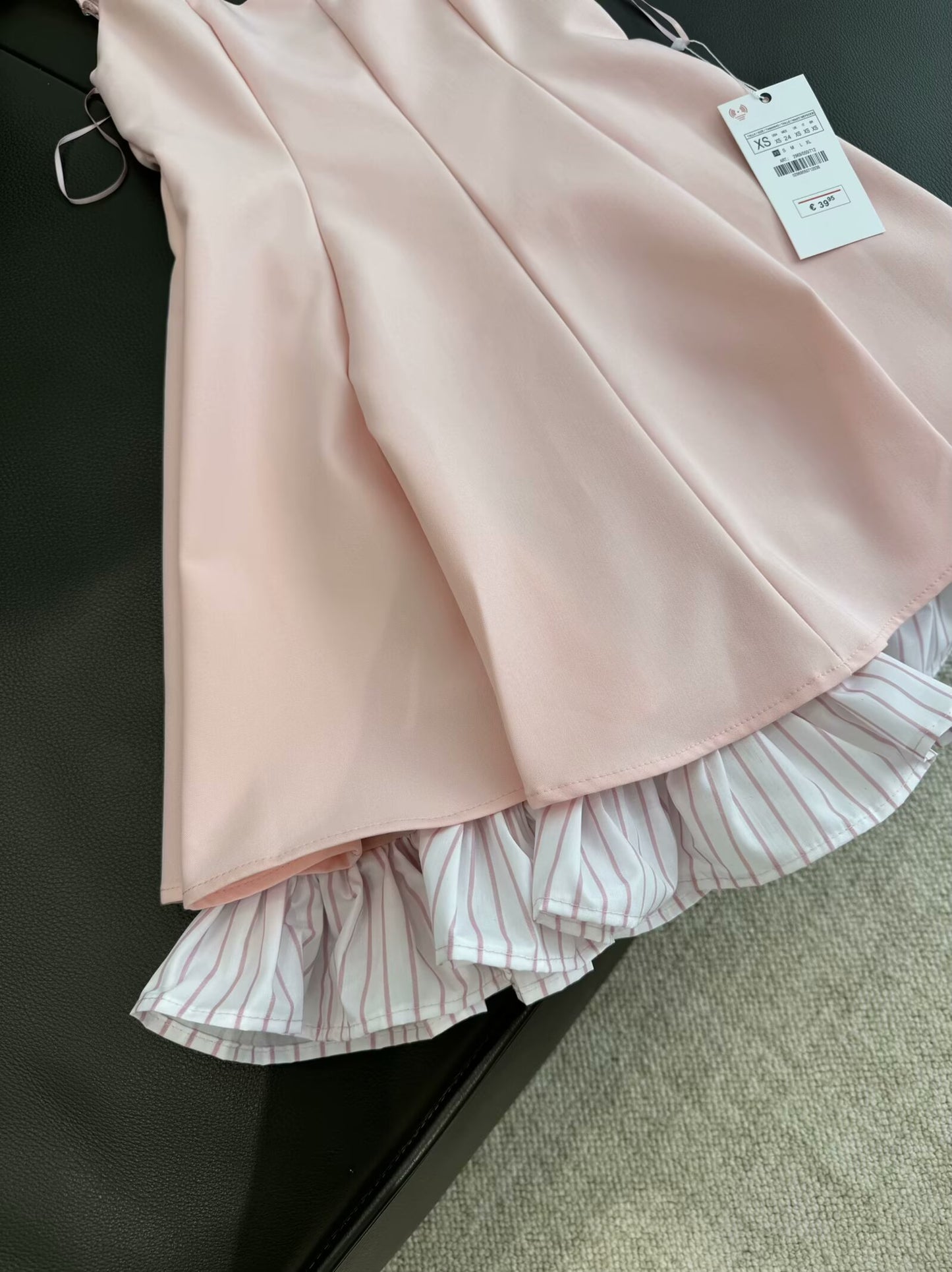 Women's Summer new Fashion slim patchwork striped suspender mini dress