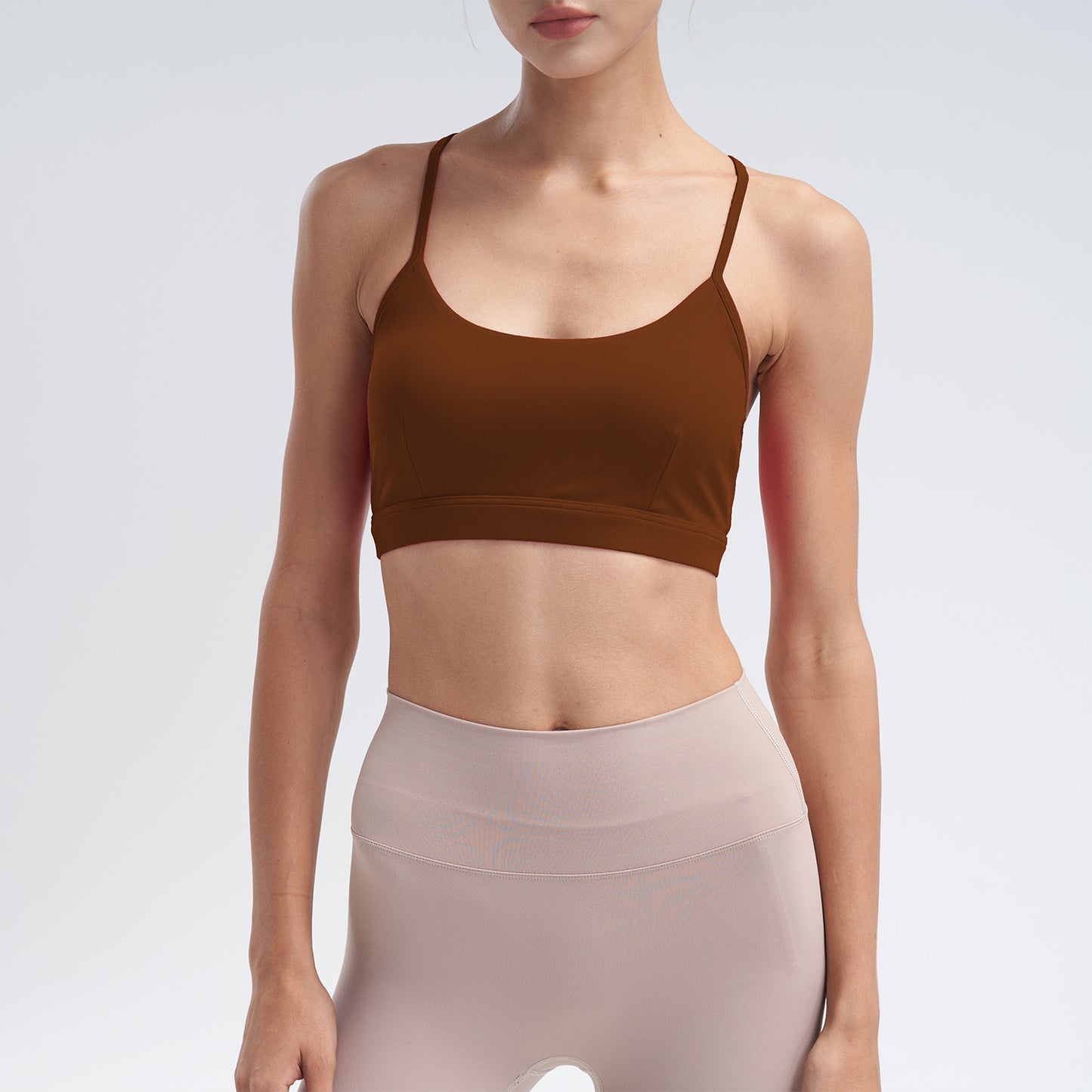 Women's New Casual Adjustable Nude Sports Vest with Chest Pad Sports Bra Yoga Clothes