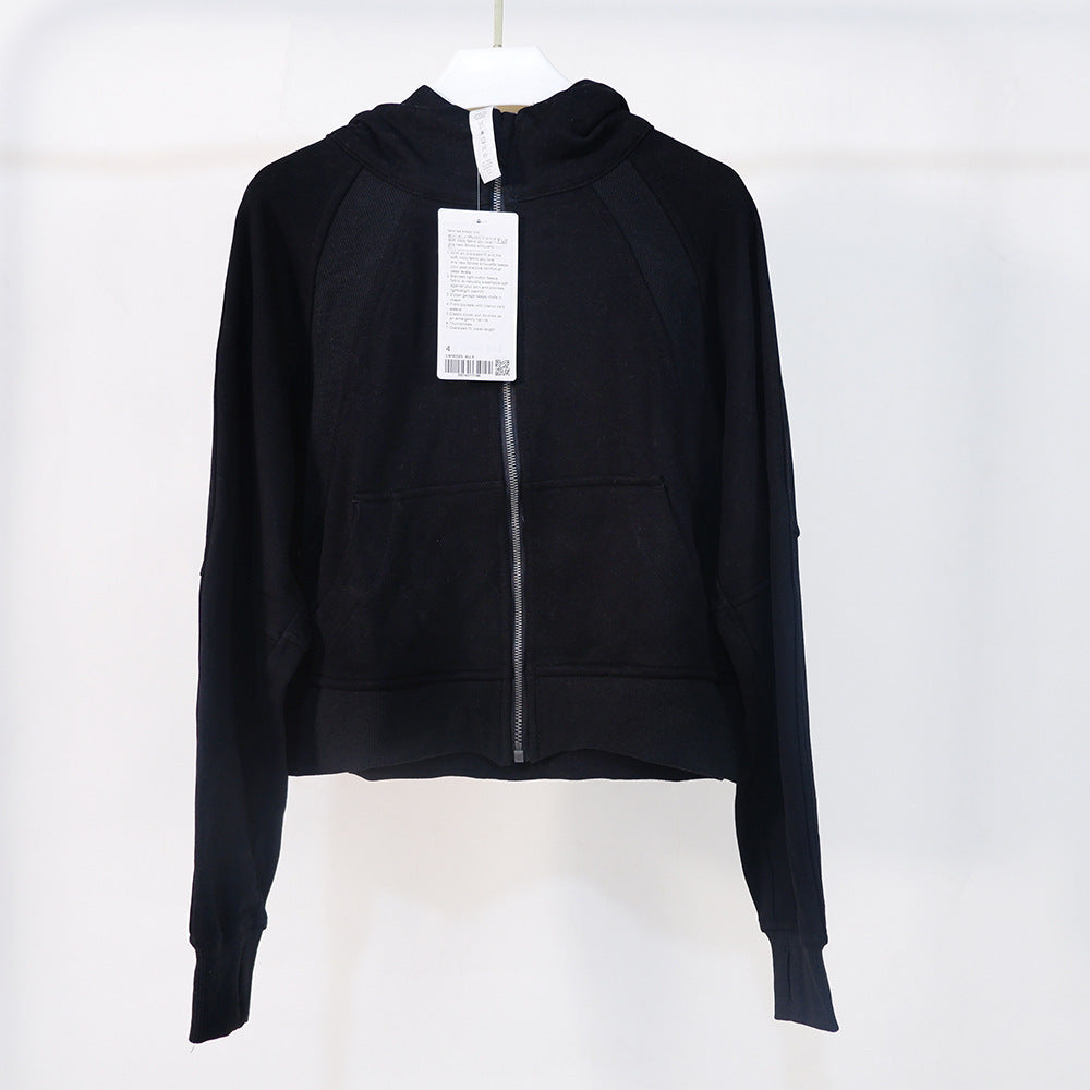 Women's Autumn and Winter New Sports Outdoor Quick-drying Yoga Clothes Slim Short Ladies Cardigan Hooded Sweater Loose Coat 