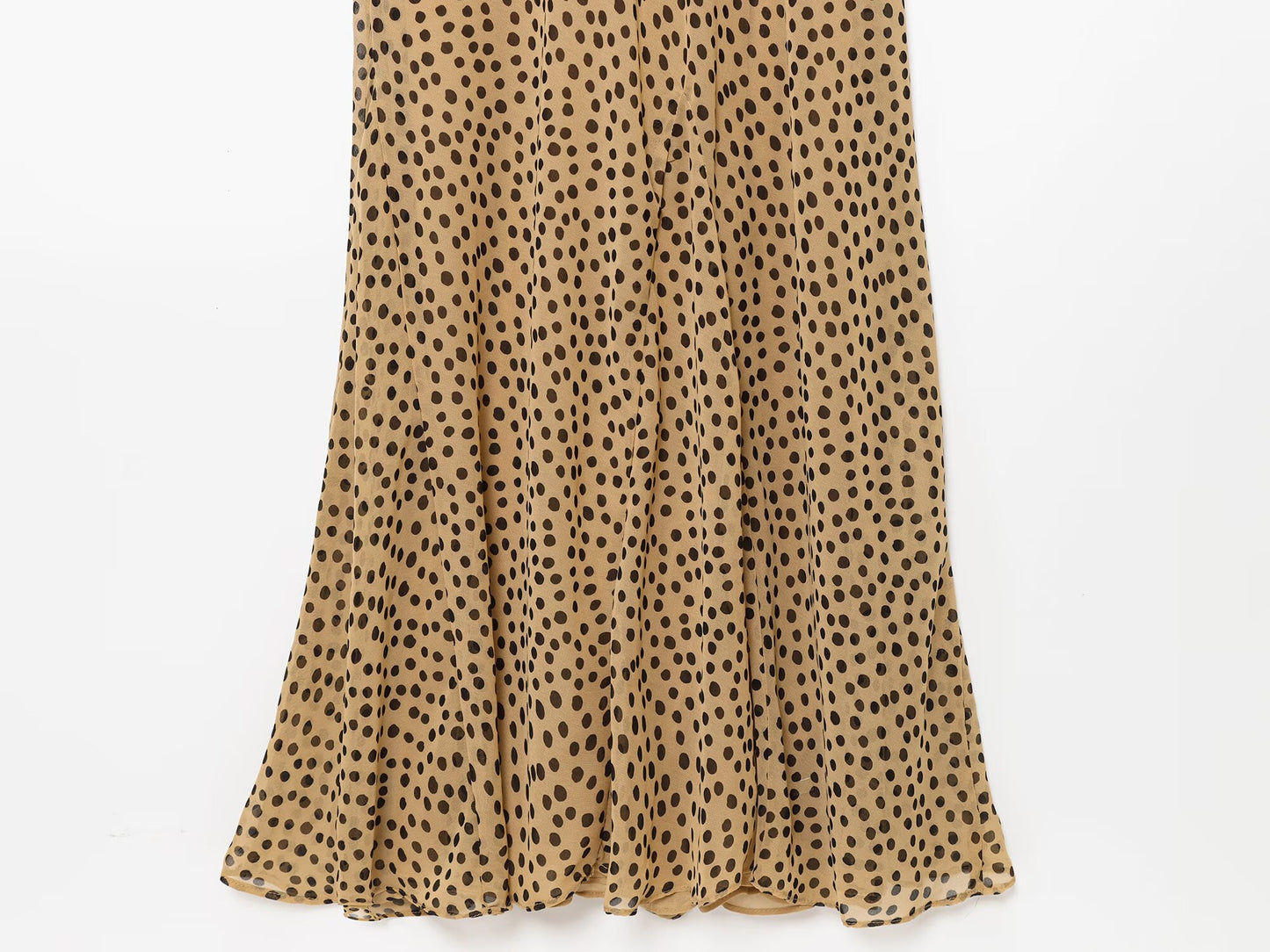 Women's New Fashion floral decoration sexy polka dot print suspender MIDI dress