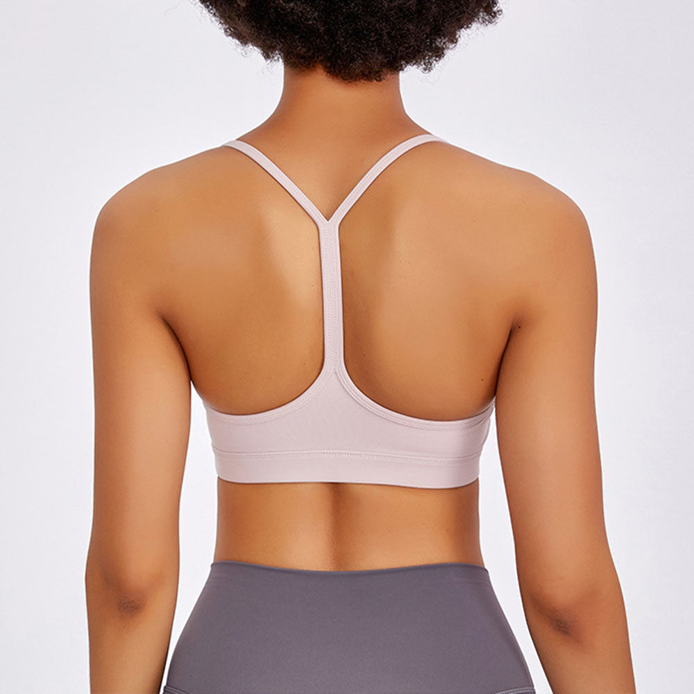 LU Women's New Y-string Fitness Yoga Bra Shockproof Gathered Beautiful Back Sports Bra Women's Yoga Clothes.