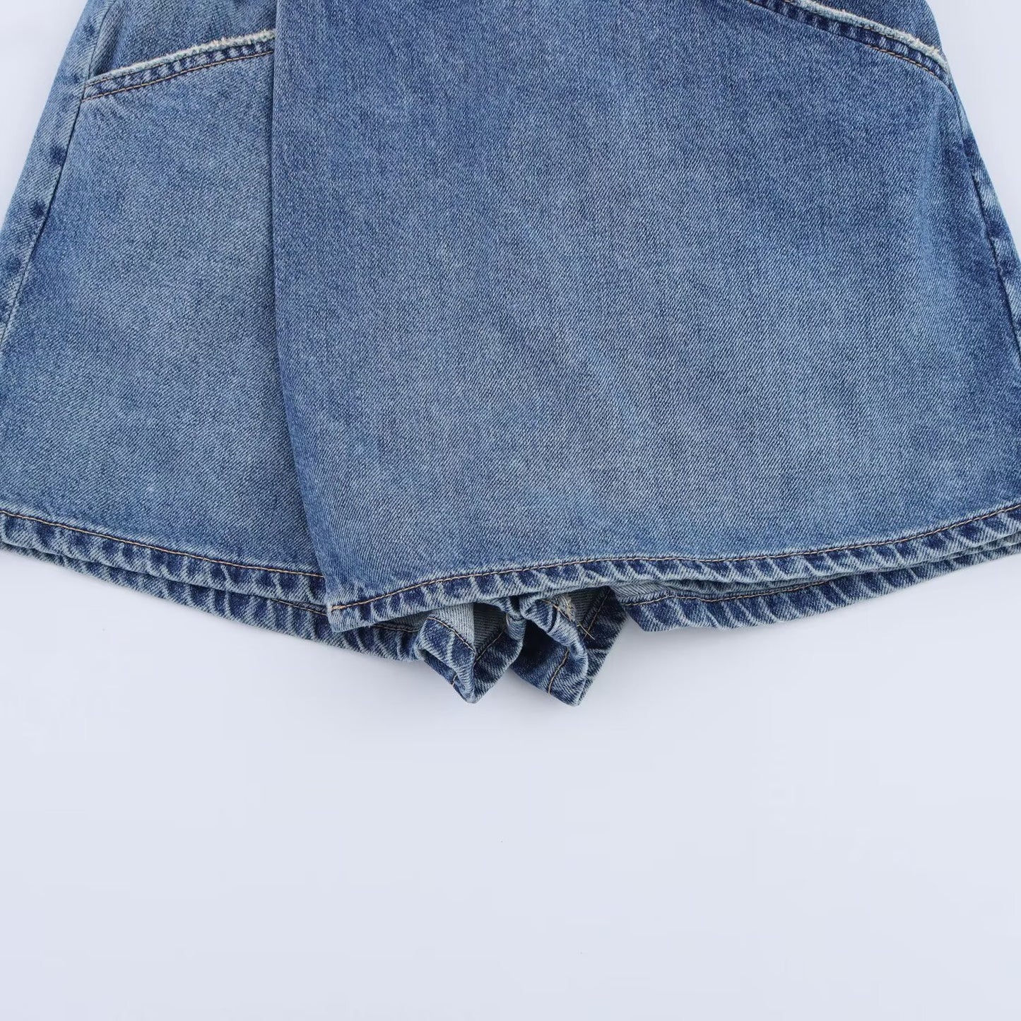 Women's new fashion slim casual side pocket high waist Denim Shorts Skirts