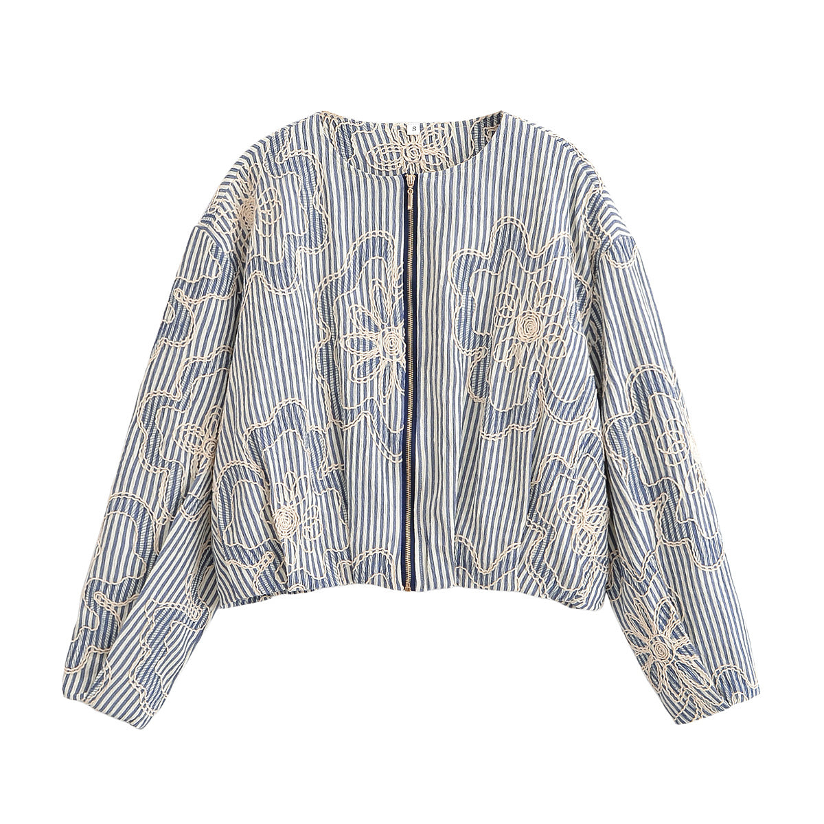 Women's new fashion casual short rope embroidery jacket coat