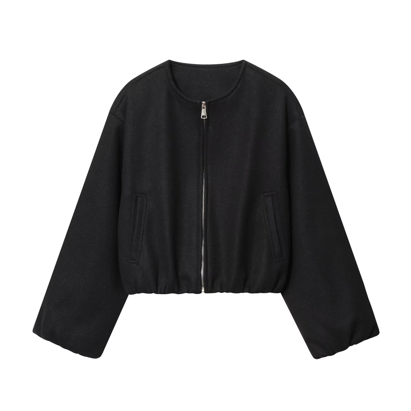 Women's 2025 fashion O Neck soft texture flying jacket Coat