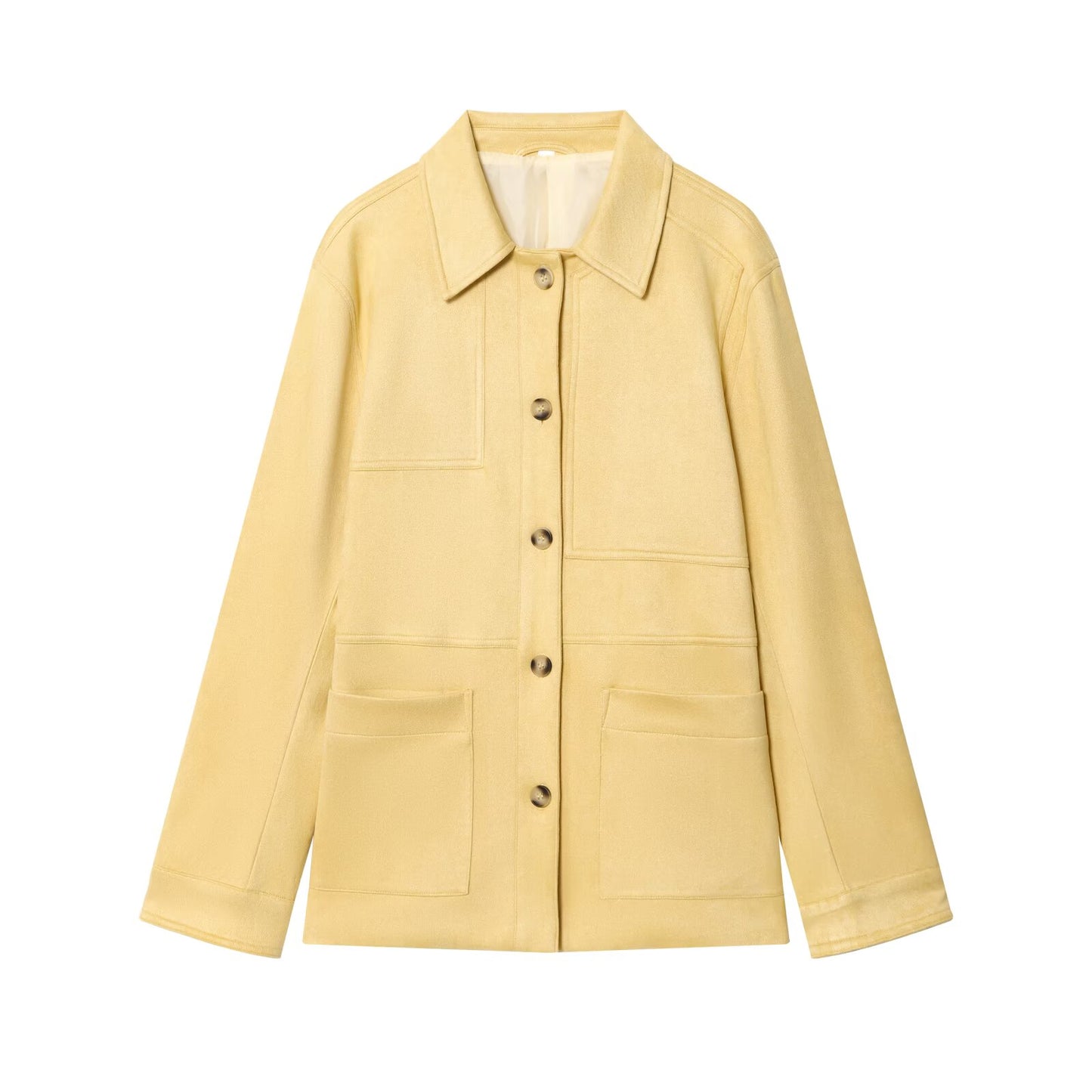 Women's 2025 new fashion loose single breasted suede Coat