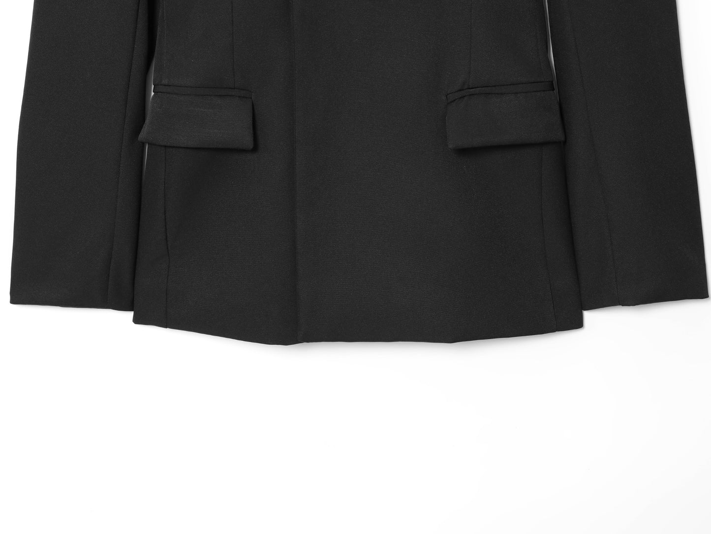 Women's 2025 new fashion black slim buckle suit jacket