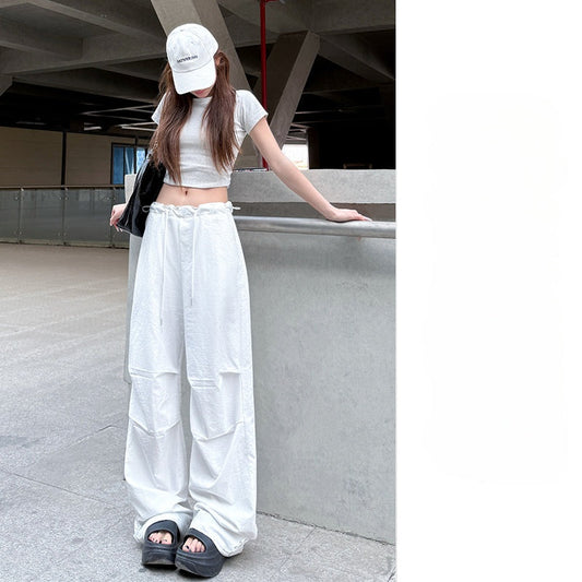 Women's New Quick-drying Overalls Thin High Waist Wide Leg Parachute Pants Slim Sweatpants