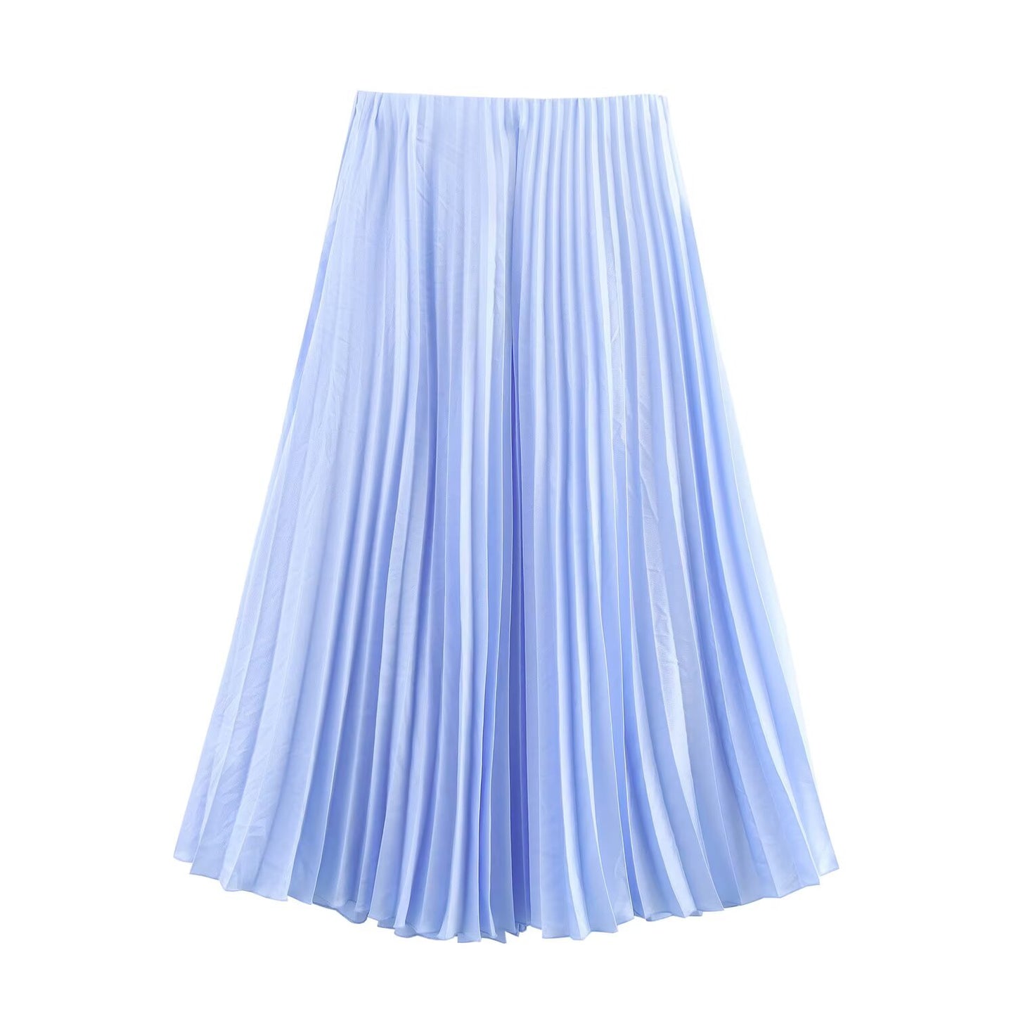 Women's 2025 new Fashion loose versatile pleated MIDI skirt retro high waisted women's skirt
