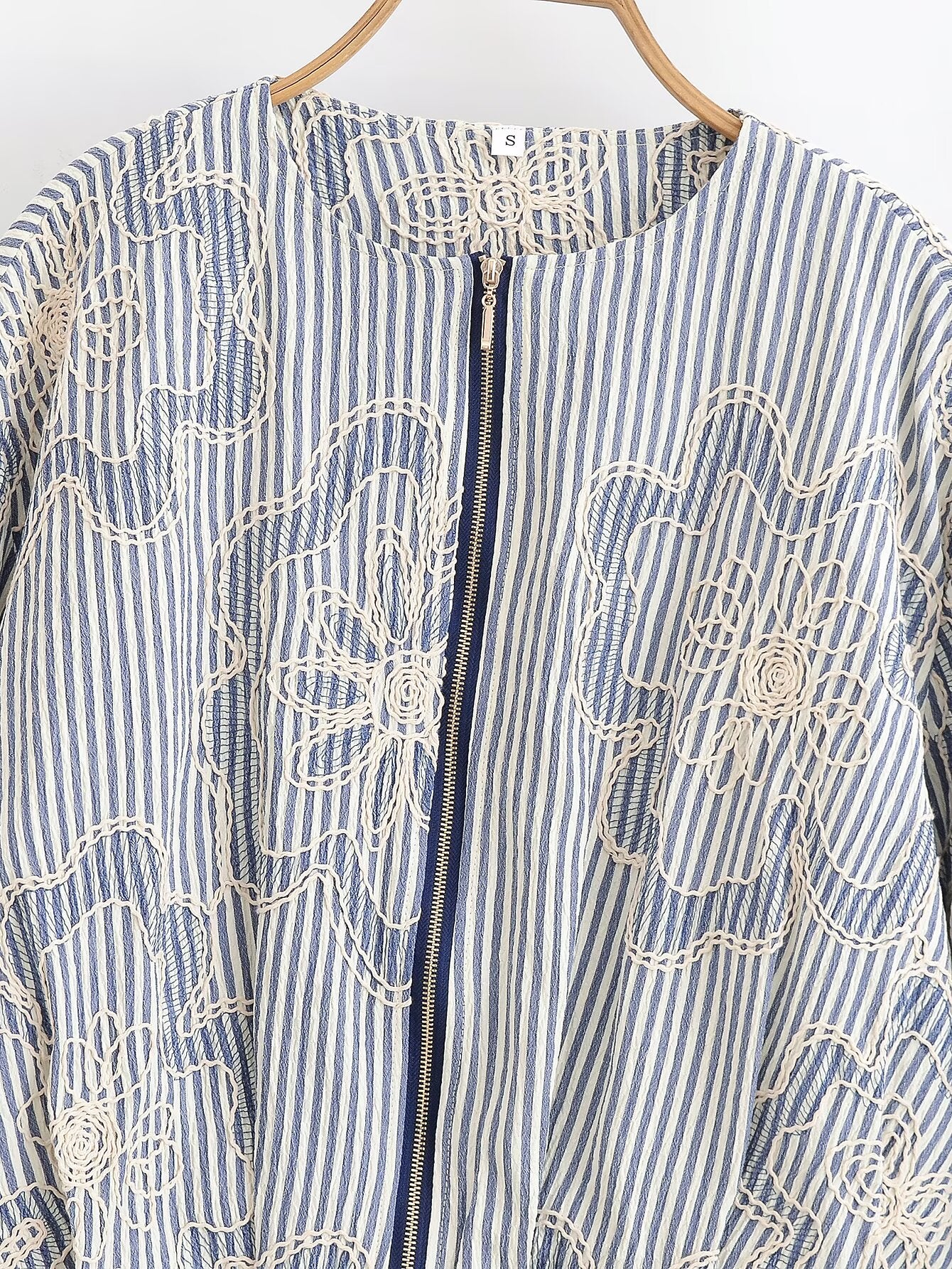 Women's new fashion casual short rope embroidery jacket coat