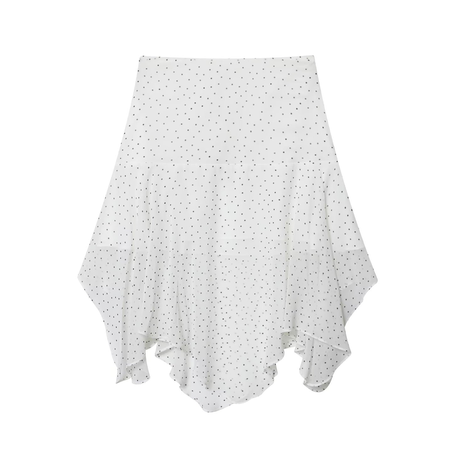 Women's chic Fashion polka dot asymmetrical MIDI skirt