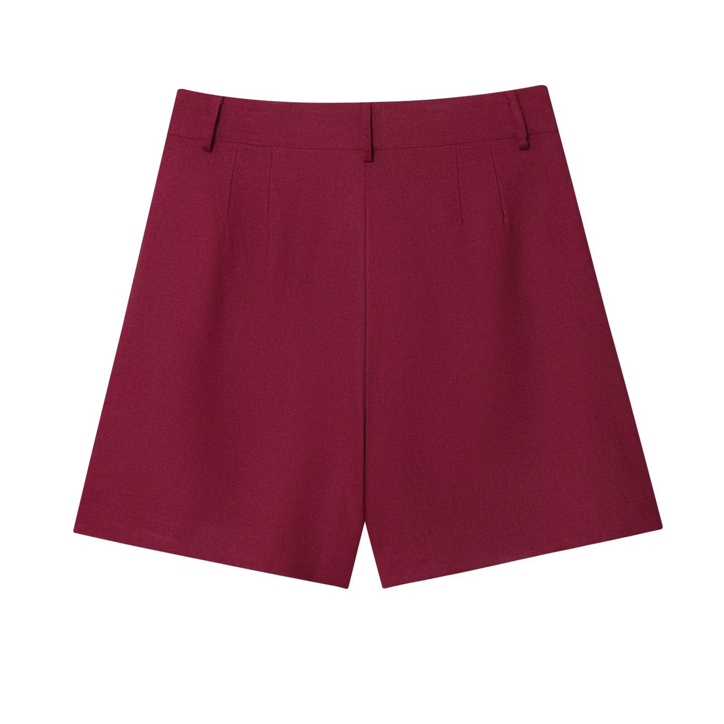 Women's 2025 new fashion linen blend sleeveless pleated top+shorts suit