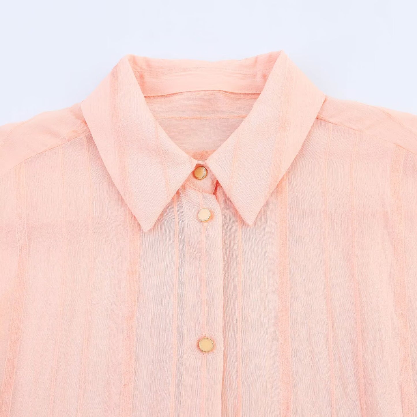 Women's new fashion loose single breasted casual striped shirt