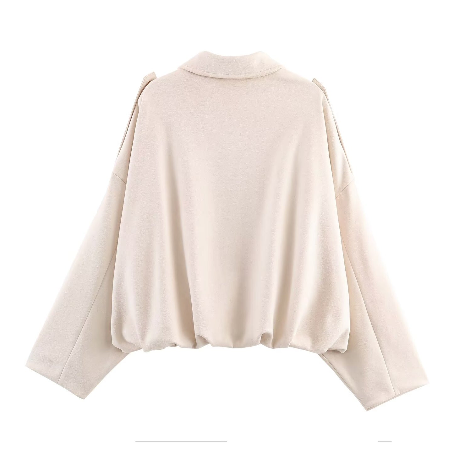 Women's new fashion faux suede effect loose flying jacket Coat