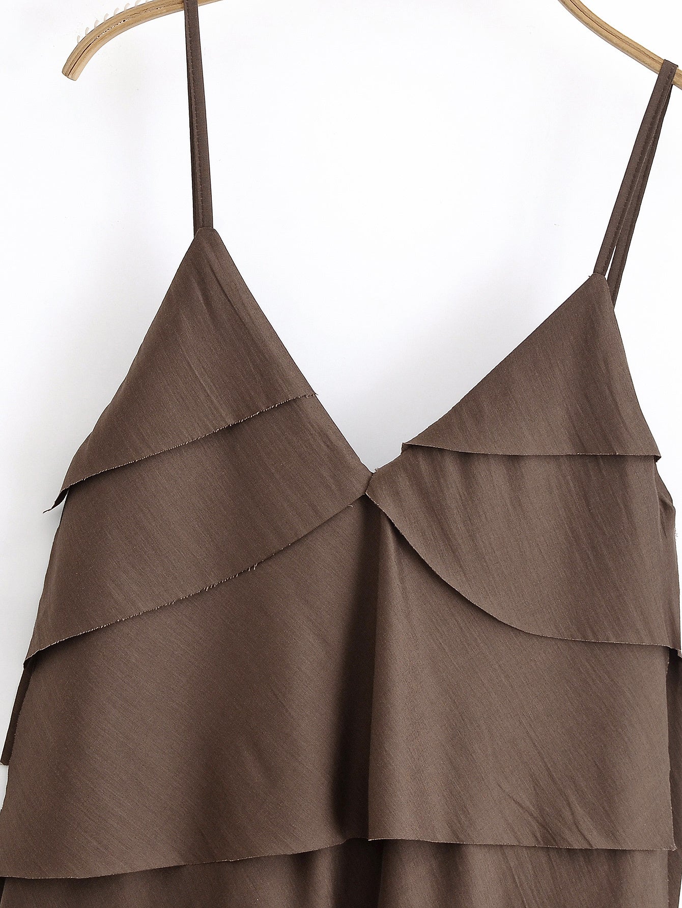 Women's new fashion layered decoration sleeveless V-neck MIDI dress