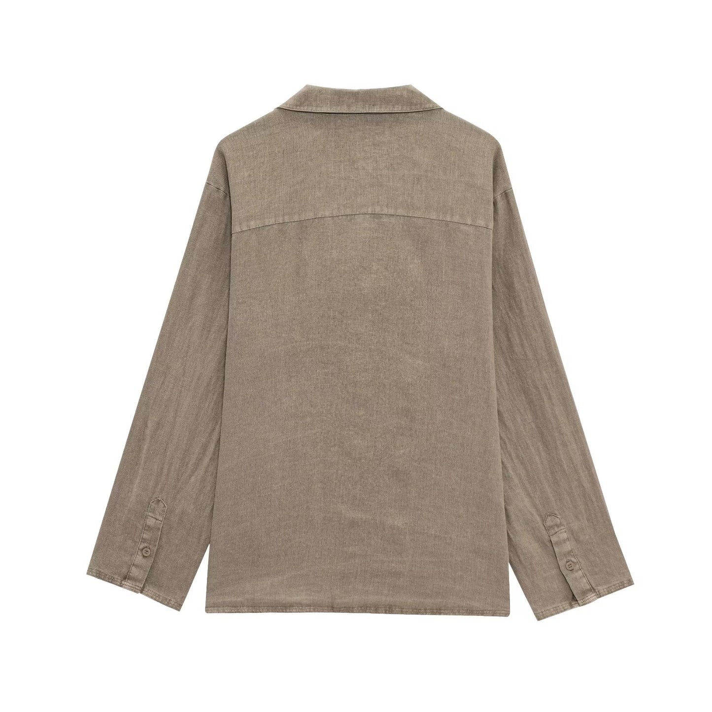 Women's new fashion casual Button-up shirt long sleeved linen blend shirt+Shorts Women's suit