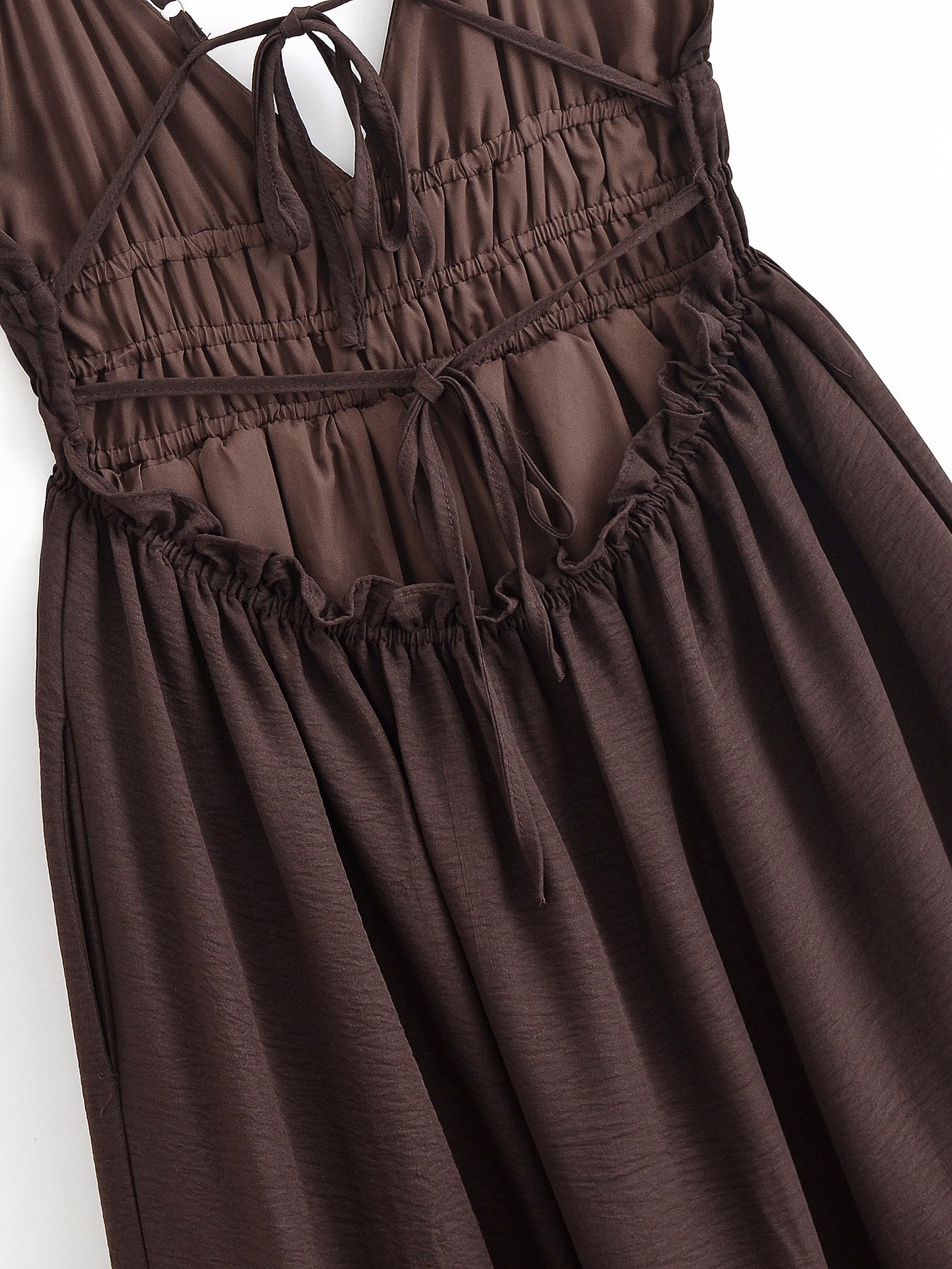 2025 Women's New Fashion Sleeveless Chiffon V-neck suspender Midi Dress