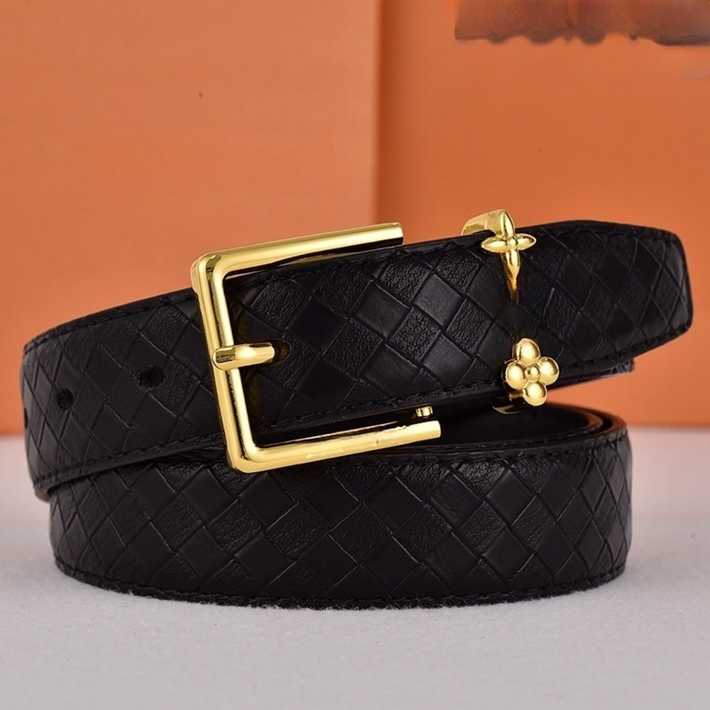 Women's new temperament Joker pin buckle design letter decoration with belt With a box