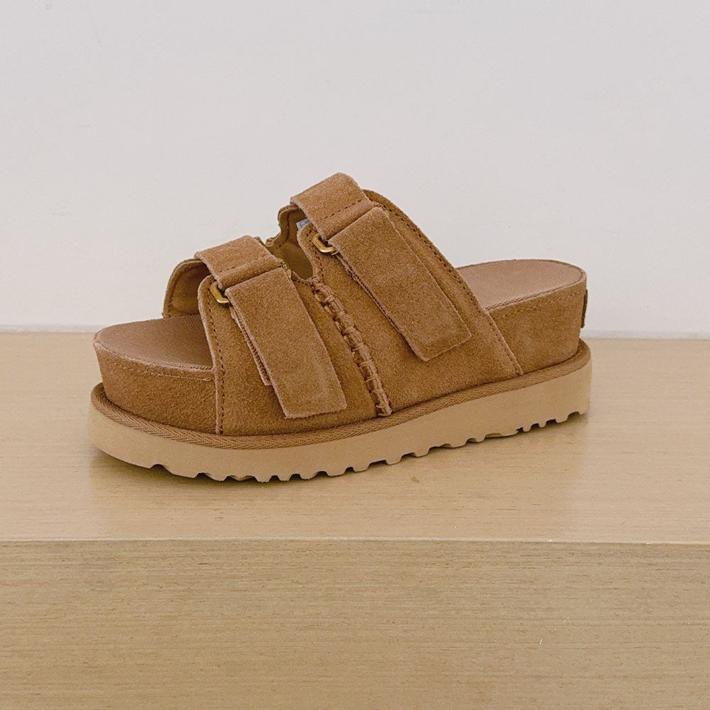 Women's 2026 new fashion wearing platform sandals and slippers.