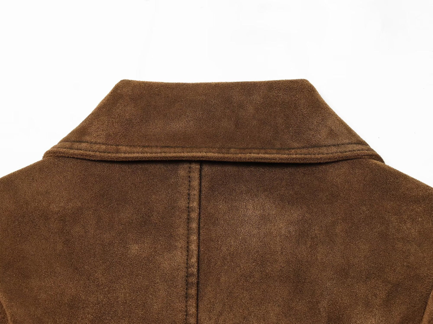 Women's suede textured lapel jacket Coat